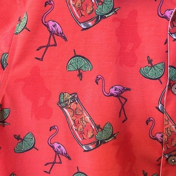 Captain Morgan Rum Flamingo Shinesty Short Sleeve Button Down Shirt Size Large - Picture 8 of 11